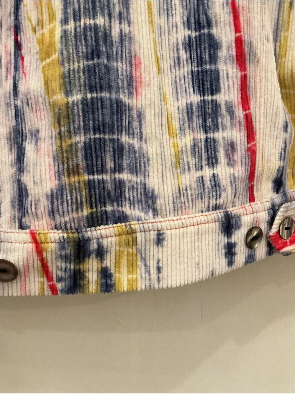 Perte D'ego Multicolor Shibori Corduroy Trucker Jacket XS